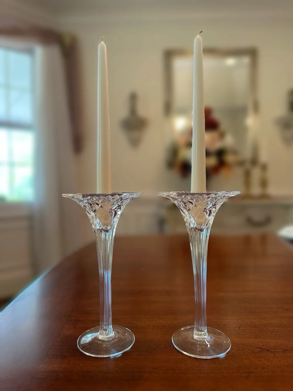 ✨🪩 Vintage Set Cristal D’Arques-Durand Candleholders Vincennes Pattern - Picture 4 of 4